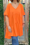 TASHA Tiered Smock Dress - Orange