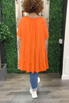 TASHA Tiered Smock Dress - Orange