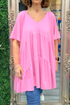 TASHA Tiered Smock Dress - Pink