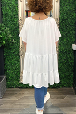 TASHA Tiered Smock Dress - White